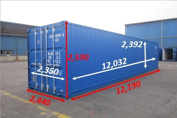 Kích Thươc Container 40 Feet Cao