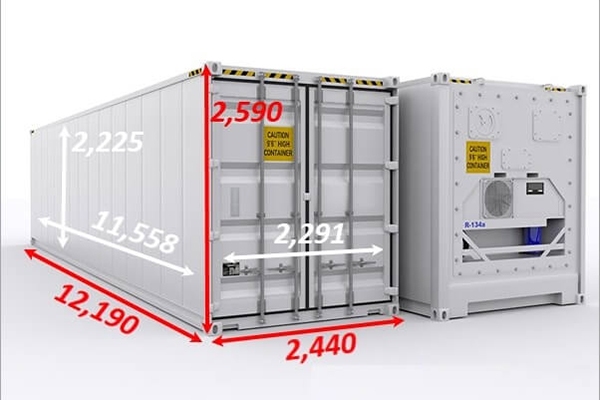 Kích Thước Container 40 Feet Lạnh Thấp