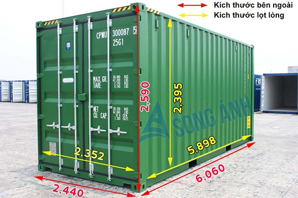 Kích Thước Container 20 Feet Thường