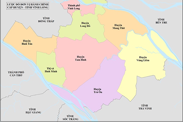 Bản đồ địa Lý Các Huyện Tại Vĩnh Long
