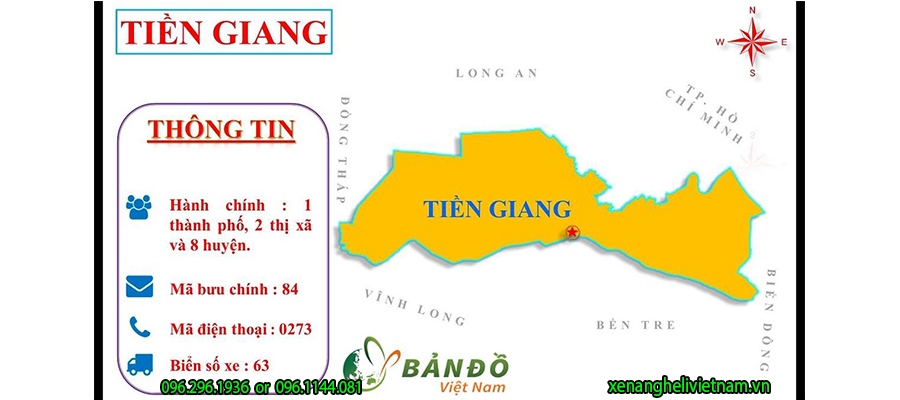 Bản đồ địa Lý Tiền Giang