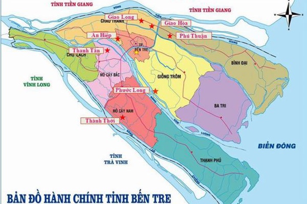 Bản đồ địa Lý Bến Tre