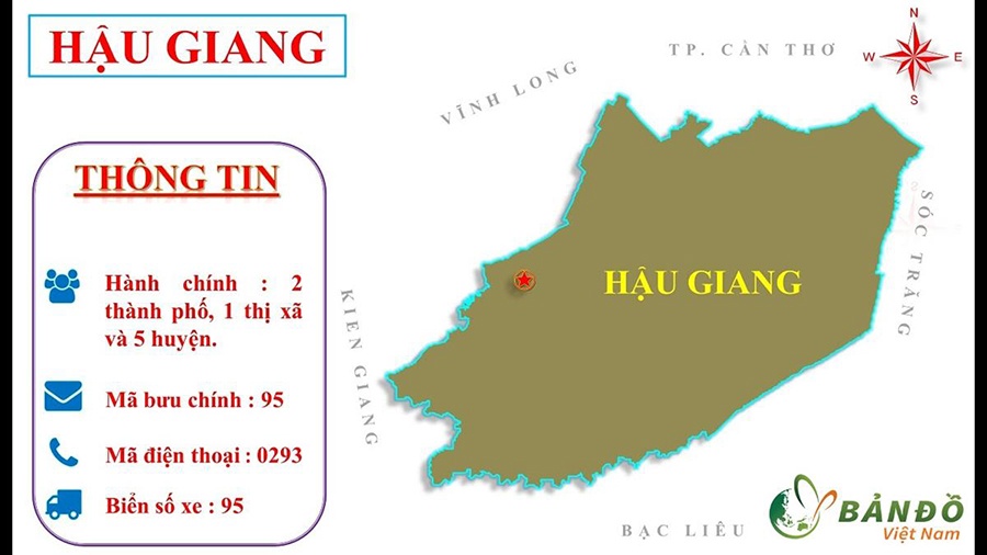 Bản đồ địa Lý Hậu Giang