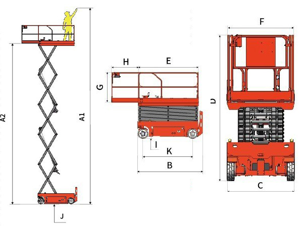 Xe nâng người 12m Heli 2 Thông số kỹ thuật xe nâng người 12m heli