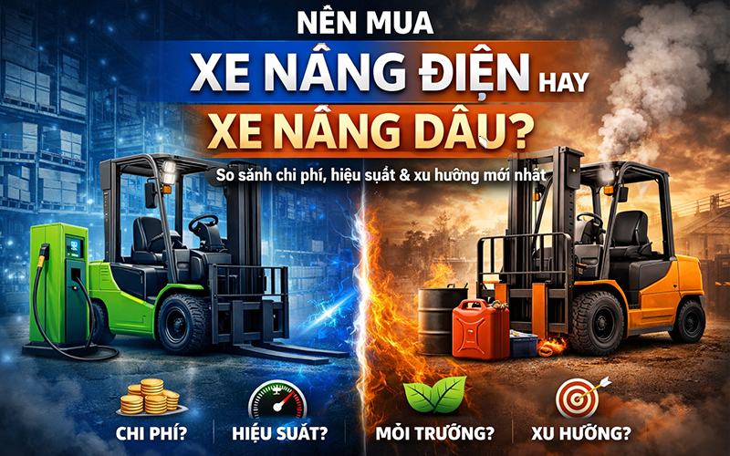 Nên Mua Xe Nâng Điện Hay Xe Nâng Dầu? 1 nên mua xe nâng điện hay xe nâng dầu